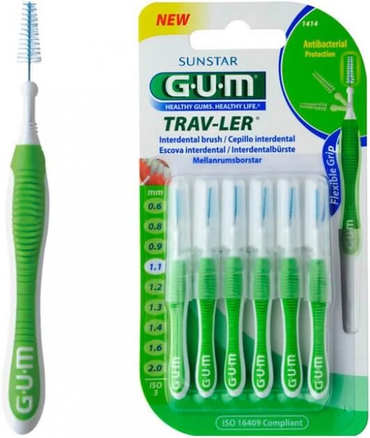 Interdental brushes Trav-Ler 1.1 mm, 6 pieces, Sunstar Gum