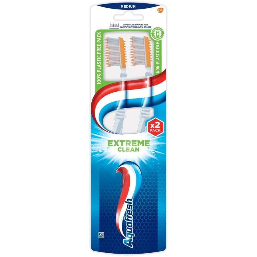 Tandenborstel Clean en Flex Twin Aquafresh, Medium, Gsk