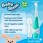 Cepillo de dientes eléctrico turquesa 0-3 años Babysonic, Brush Baby