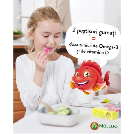 Omega-3 visjes, citroen & sinaasappel, 36 gummies, Möller’s