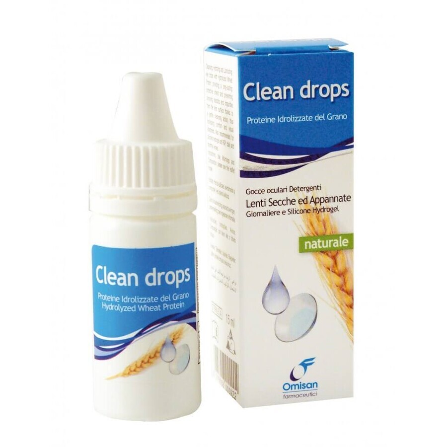 Comprar Gotas oculares de proteína de trigo, Clean Drops, 15 ml, Omisan Farmaceutici Gotas oculares de proteína de trigo, Clean Drops, 15 ml, Omisan Farmaceutici