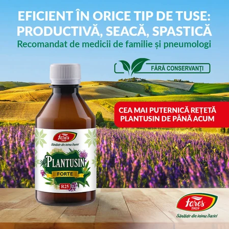 Plantusin Forte syrup, R25, 250 ml, Fares