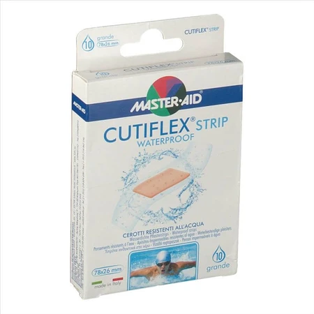 Cutiflex Strip Master-Aid wasserdichte Pflaster, 78x26 mm, 10 Stück, Pietrasanta Pharma