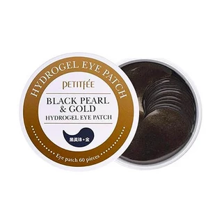 Parches para ojos con polvo de perlas negras y doradas, 60 piezas, Petitfee