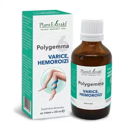 Polygemma 6 Varices y Hemorroides, 50 ml, Extracto Vegetal