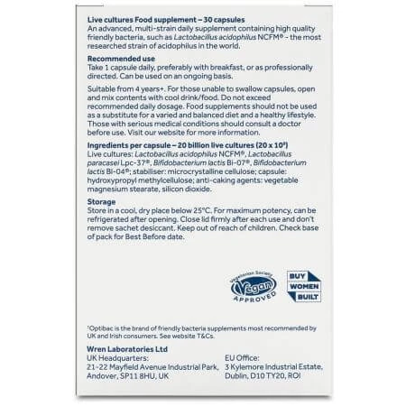 Probiótico diario Extra Forte, 30 cápsulas, OptiBac