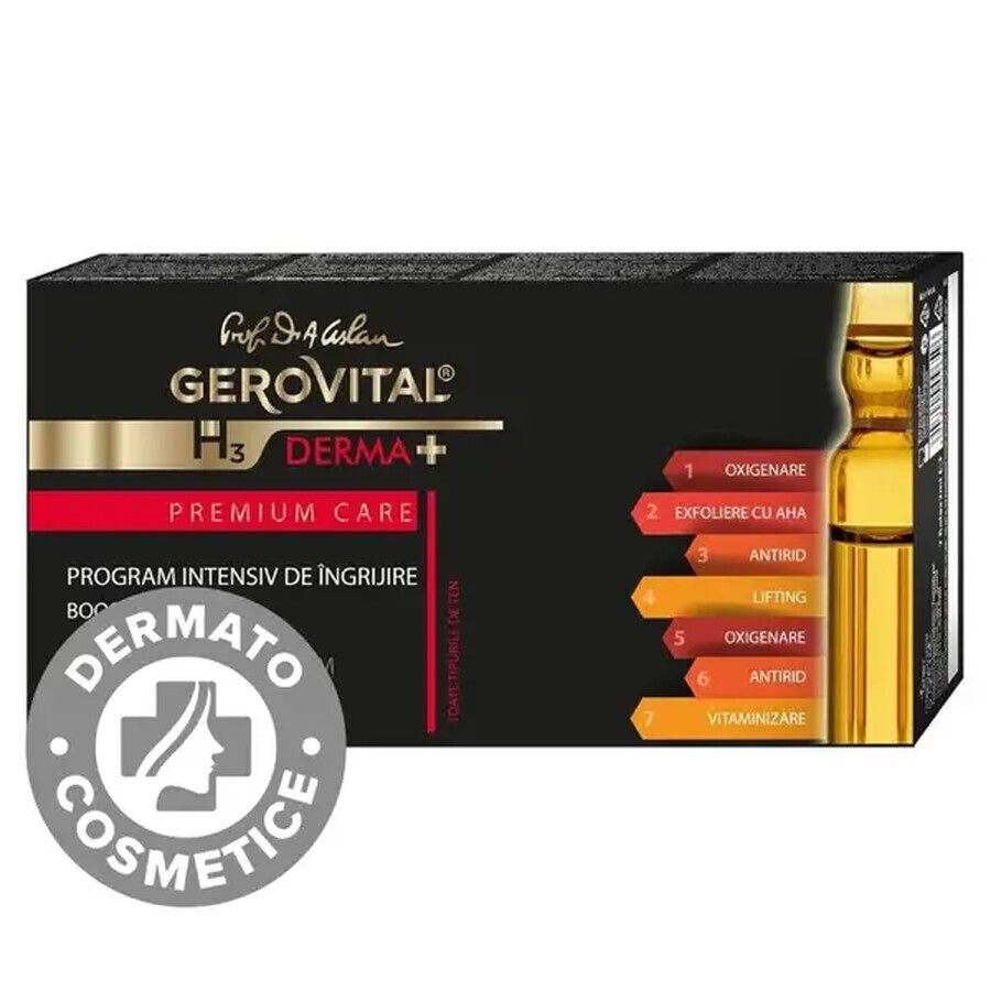 Programme de soins intensifs Gerovital Premium Care, 7 ampoules, Farmec