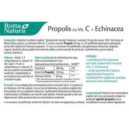 Propolis with Vitamin C, Echinacea and honey, 30 tablets, Rotta Natura