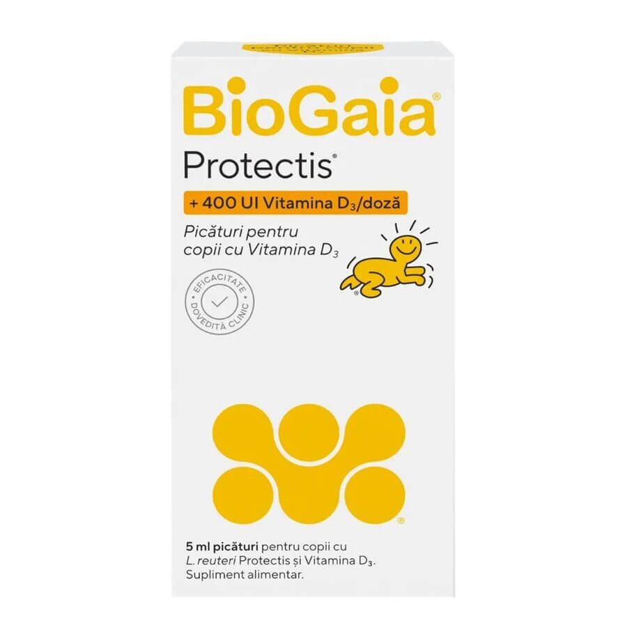 Protectis with Vitamin D3, children's drops, 5 ml, BioGaia