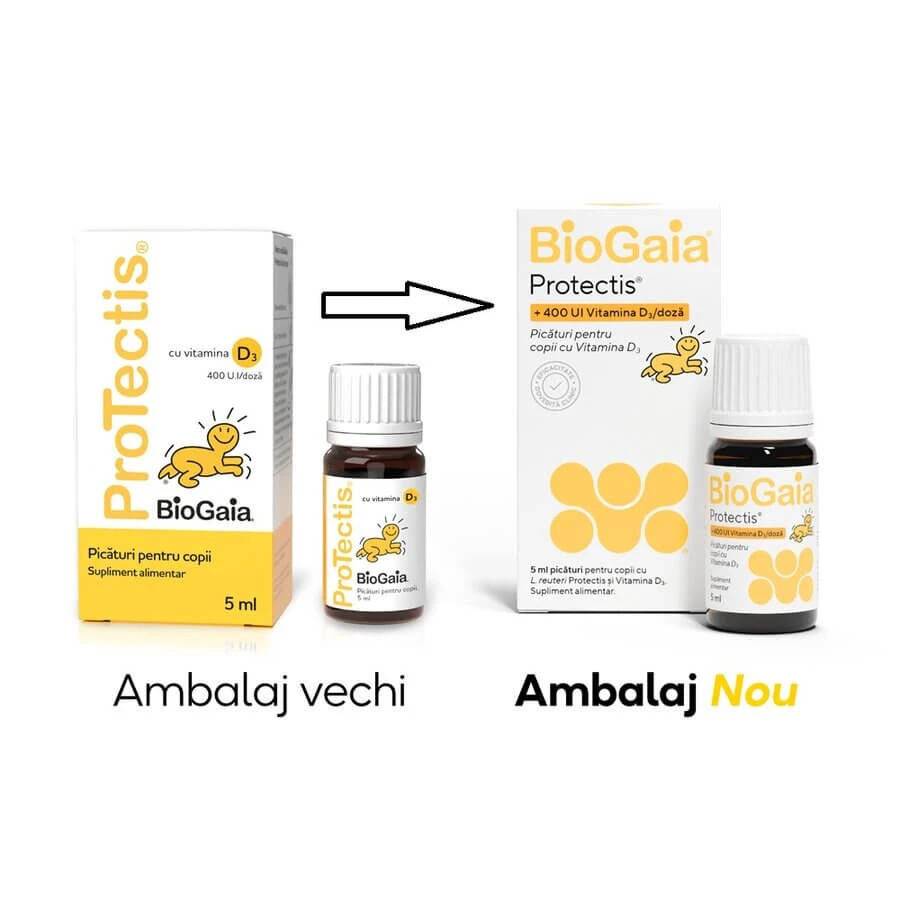 Protectis with Vitamin D3, children's drops, 5 ml, BioGaia