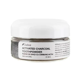 Polvo dentífrico con carbón activado, 30 ml, Sabio
