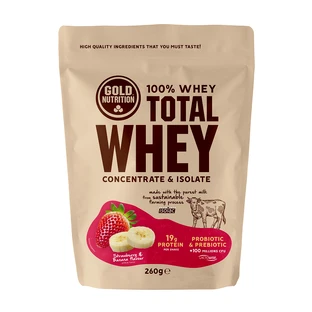 Total Whey Protein Powder Fresa y Plátano, 260g, Gold Nutrition