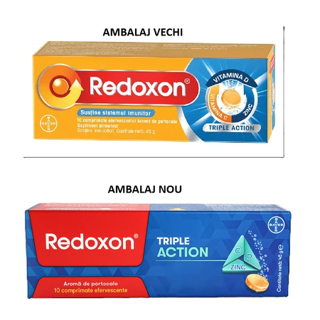 Redoxon Triple Action, vitamines voor geavanceerde ondersteuning van het immuunsysteem, 10 tabletten, Bayer