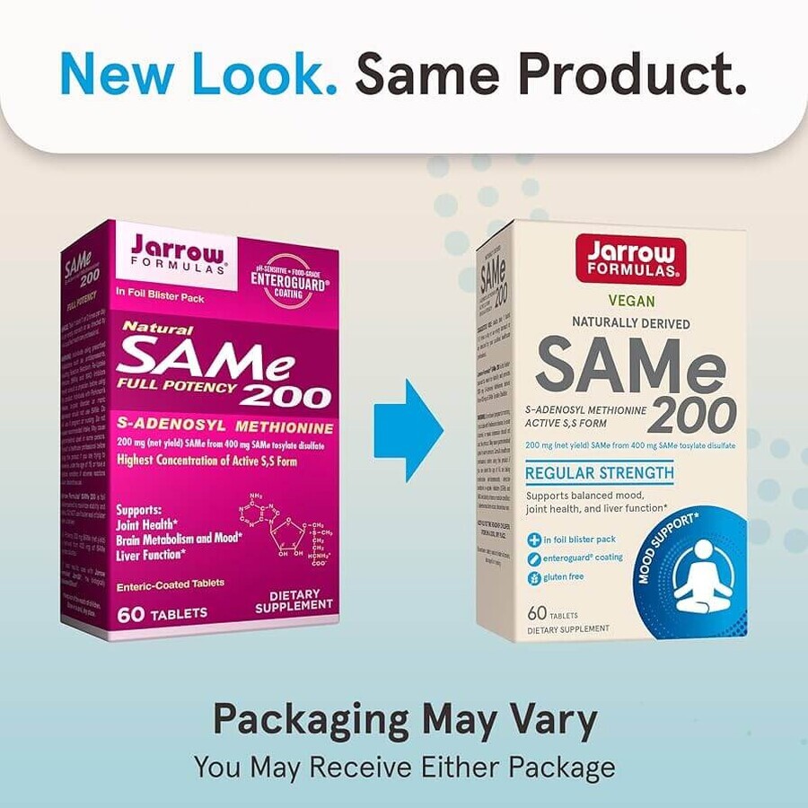 Sam-e Full Potency 200mg Jarrow Formulas, 60 tablet, Secom