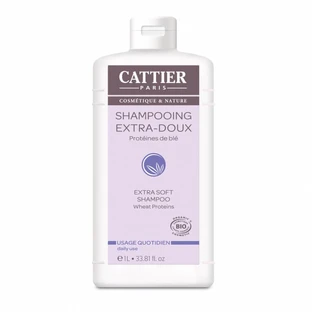Organic extra mild shampoo with wheat protein for daily use, 1L, Cattier