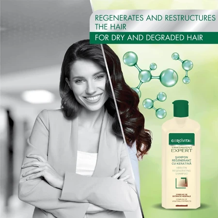 Regenererende shampoo met keratine Gerovital Expert Treatment, 250 ml, Farmec