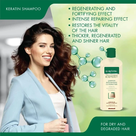 Regenererende shampoo met keratine Gerovital Expert Treatment, 250 ml, Farmec