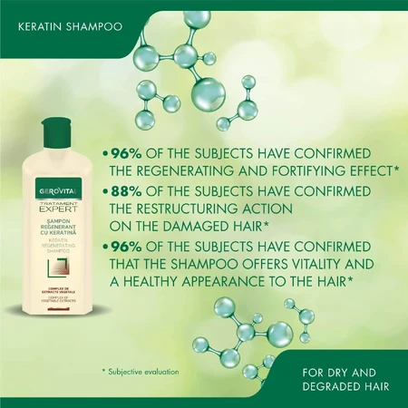 Regenererende shampoo met keratine Gerovital Expert Treatment, 250 ml, Farmec
