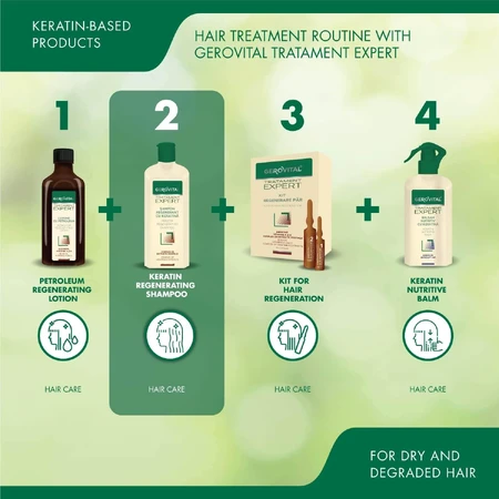 Regenererende shampoo met keratine Gerovital Expert Treatment, 250 ml, Farmec
