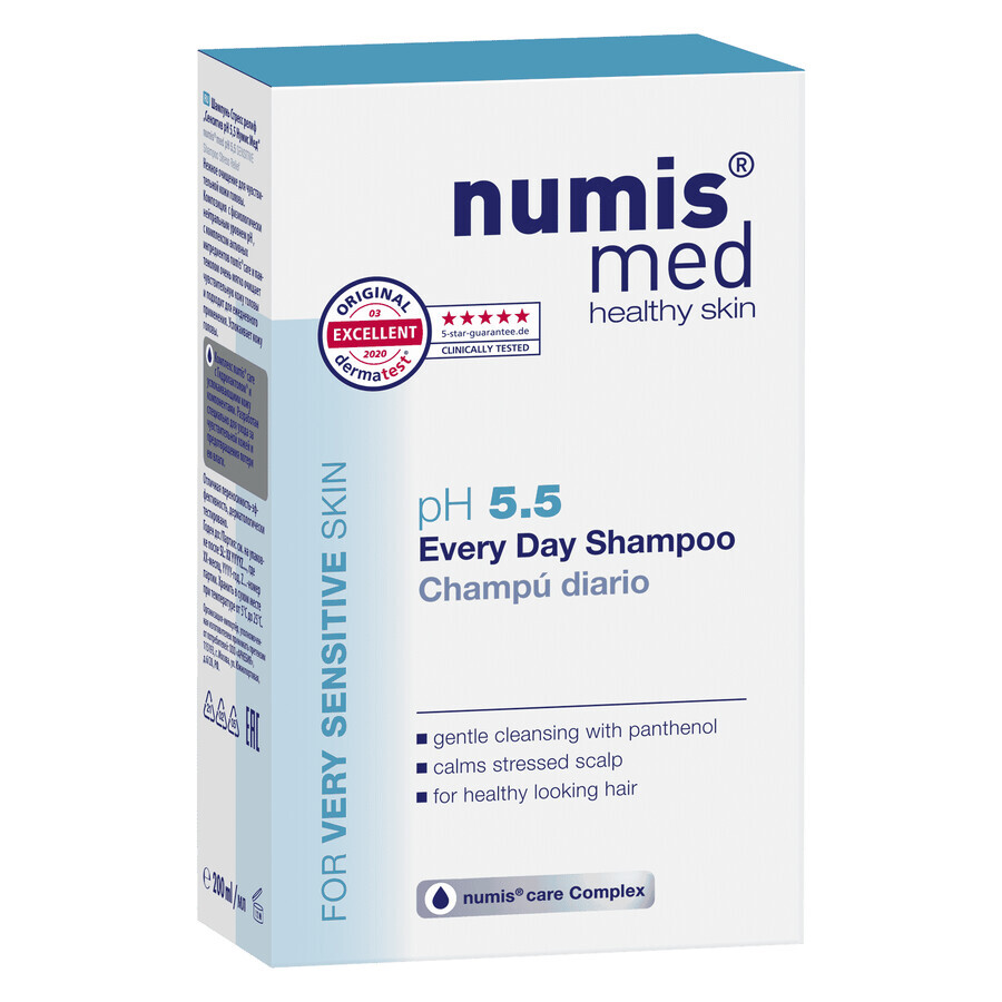 Shampoo voor dagelijks gebruik Sensitive PH 5.5, 200 ml, Numismed