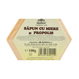 Jabón con miel y propóleo, 100 g, Apidava