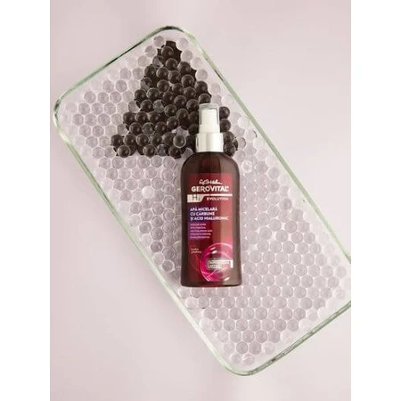 Gerovital H3 Evolution Agua micelar con carbón y ácido hialurónico, 150 ml