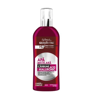 Gerovital H3 Evolution Agua micelar con carbón y ácido hialurónico, 150 ml
