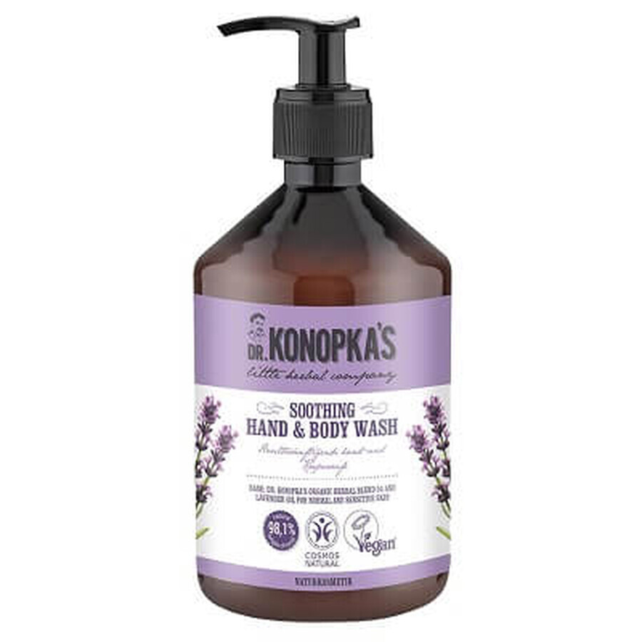 Jabón líquido calmante para manos y cuerpo, 500 ml, Dr. Konopkas