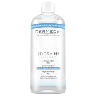 Dermedic Hydrain3 H2O Eau micellaire hyaluronique, 500 ml