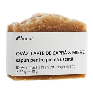 Savon naturel pour peaux sèches à l'avoine, au lait de chèvre et au miel, 130 g, Sabio