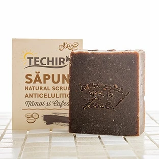 Jabón natural exfoliante anticelulítico, 120 g, Techir
