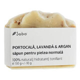 Normal skin soap with orange, lavender and argan, 130 g, Sabio
