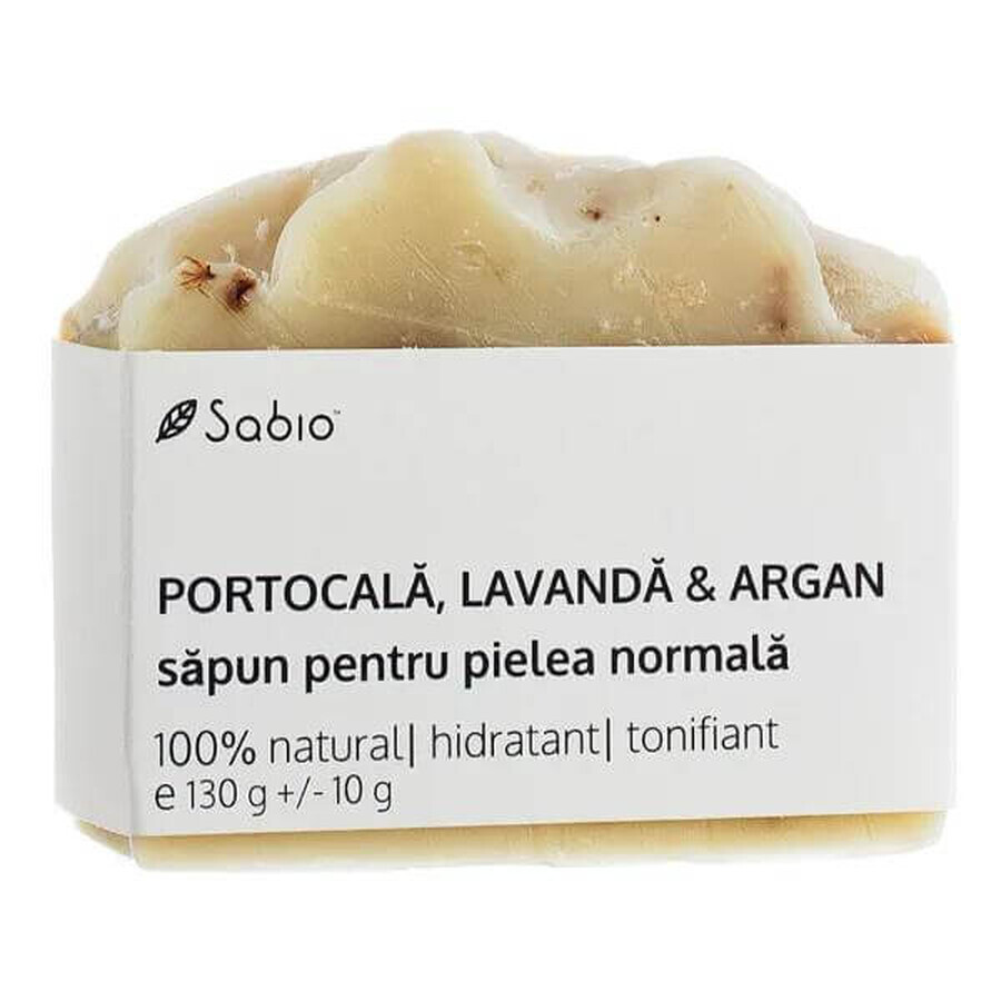 Normale huidzeep met sinaasappel, lavendel en argan, 130 g, Sabio