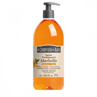 Traditionele Marseille zeep met Mandarijn en Salie geur, 1000 ml, Le Comptoir du Bain