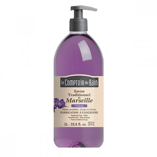 Traditionelle Marseiller Seife mit Veilchenduft, 1000 ml, Le Comptoir du Bain