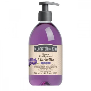 Traditional Marseille soap with Violet fragrance, 500 ml, Le Comptoir du Bain
