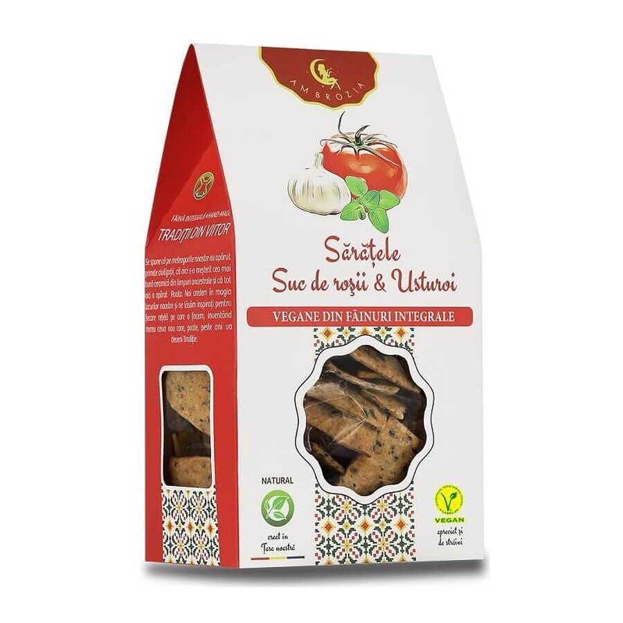 Cumpără Sărățele cu suc de roșii și usturoi, 125 g, Hiper Ambrozia Sărățele cu suc de roșii și usturoi, 125 g, Hiper Ambrozia