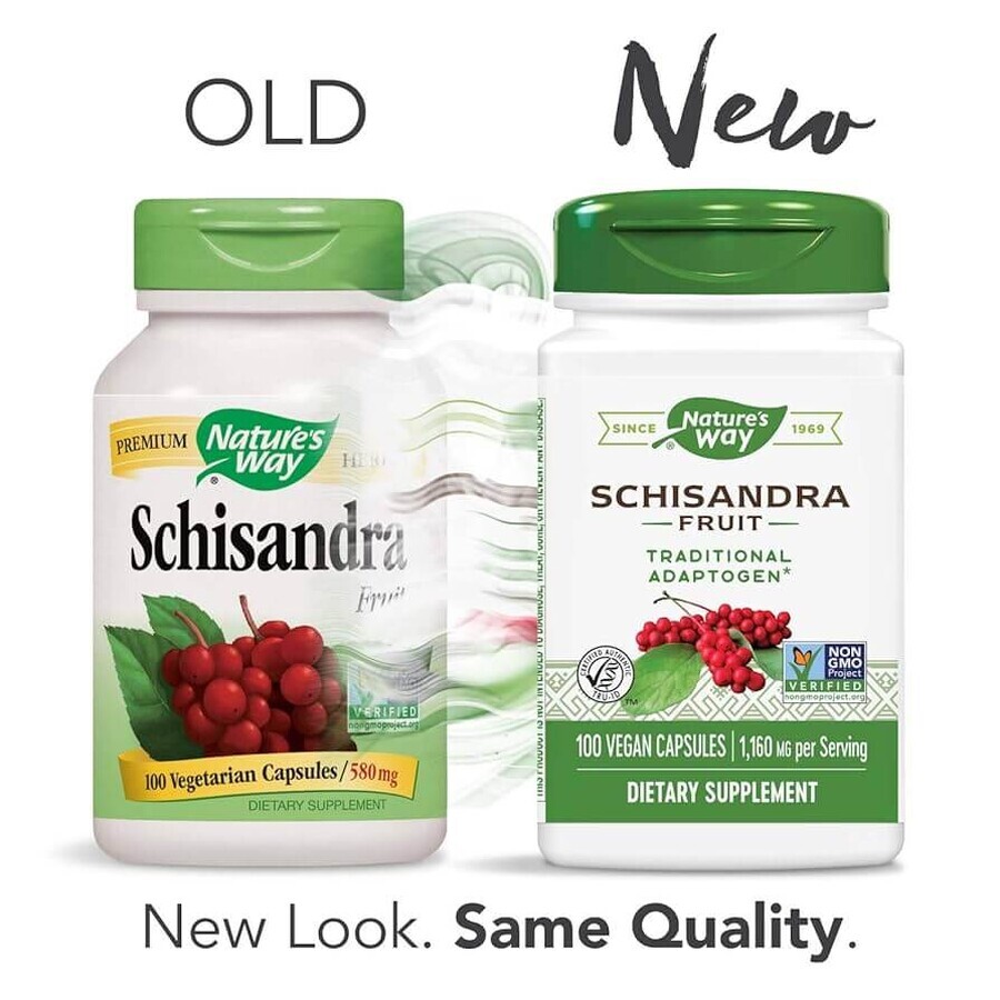 Schisandra Fruit Natures Way, 100 capsule, 580 mg, Secom 