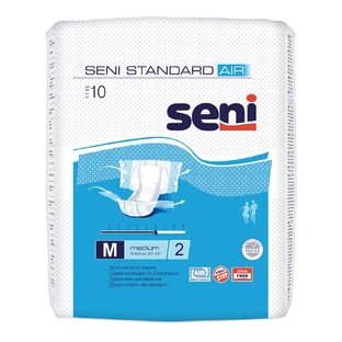 Pañales con sistema cerrado, Mediano, 10 piezas, Seni Standard Air