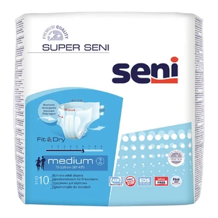 Diapers with closed system, Medium, 10 pieces, Super Seni