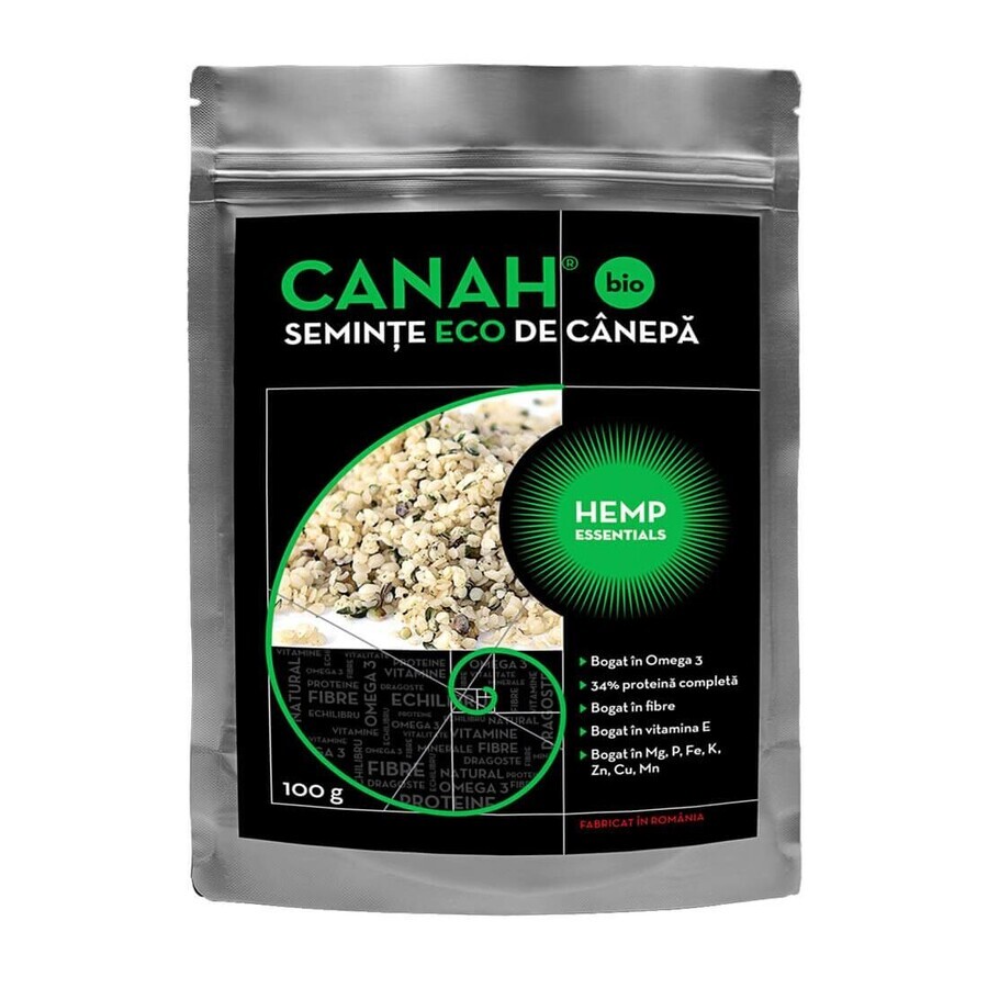 Hulled hemp seeds ECO, 100 g, Canah