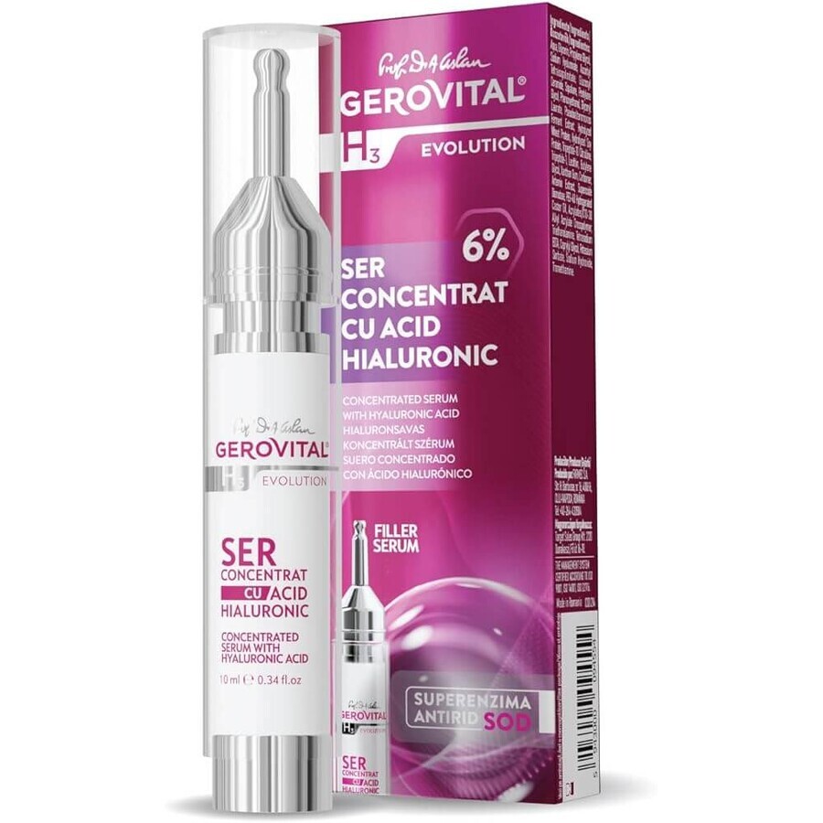 Hyaluronzuur serum 6% Gerovital H3 Evolution, 10 ml, Farmec