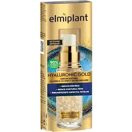 Facial serum with Hyaluronic Gold filling effect, 30 ml, Elmiplant