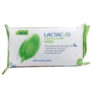 Fresh Lactacyd intimate wipes, 15 pieces, Perrigo