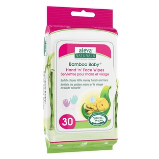 Bamboo fibre wet wipes for hands and face, 30 pieces, Aleva Naturals