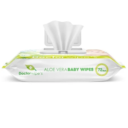 Natte babydoekjes met aloë vera, 72 stuks, Doctor Wipe's