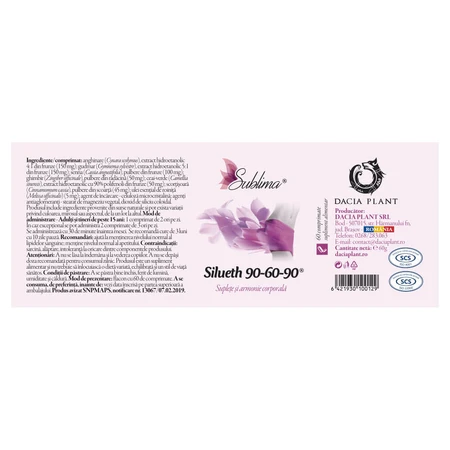 Silueth 90-60-90 Sublima, 60 Tabletten, Dacia Plant