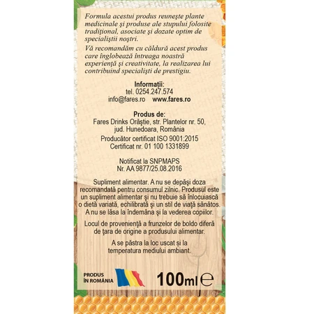 Vermicin syrup with honey and propolis, D73, 100 ml, Fares