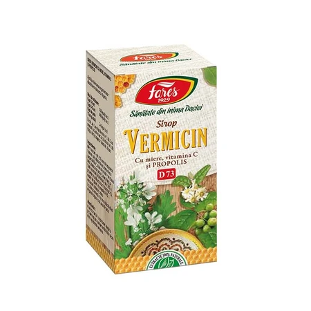 Vermicin syrup with honey and propolis, D73, 100 ml, Fares