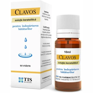 Clavos keratolytic solution for callus removal, 10 ml, Tis Farmaceutic